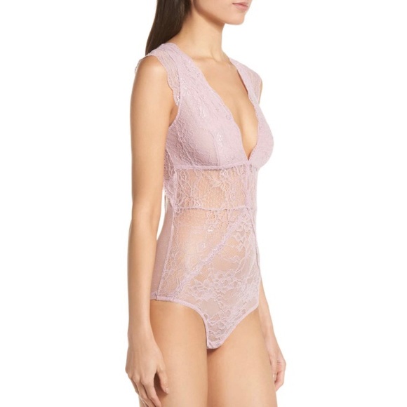 Sam Edelman Dawn Pink Lace Bodysuit M - Picture 2 of 13